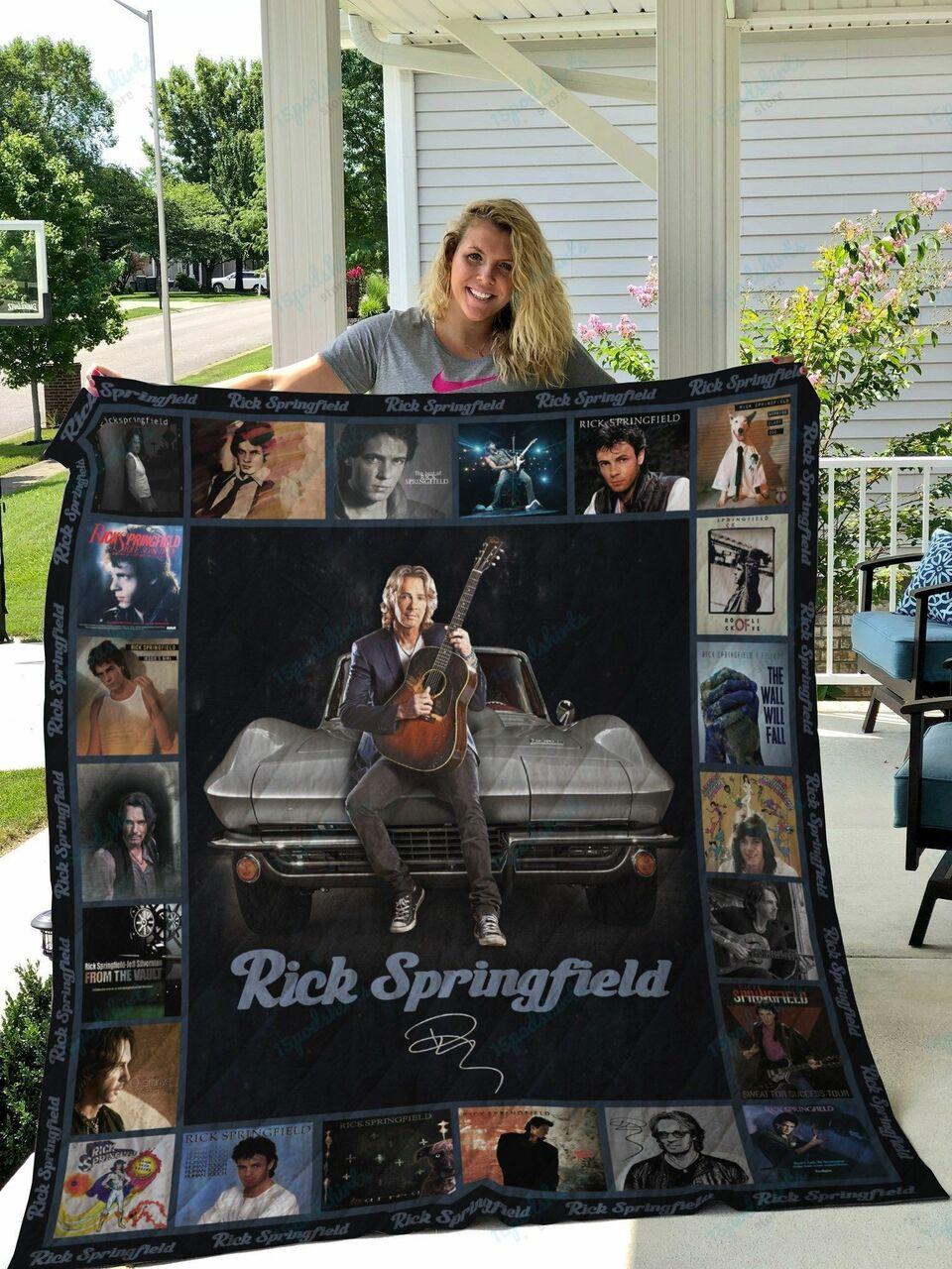 M Rick Springfield Quilt Blanket and Home Decor