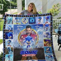 M Sonic The Hedgehog Quilt Blanket Ver 1 and Home Decor