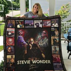 M Stevie Wonder Quilt Blanket and Home Decor
