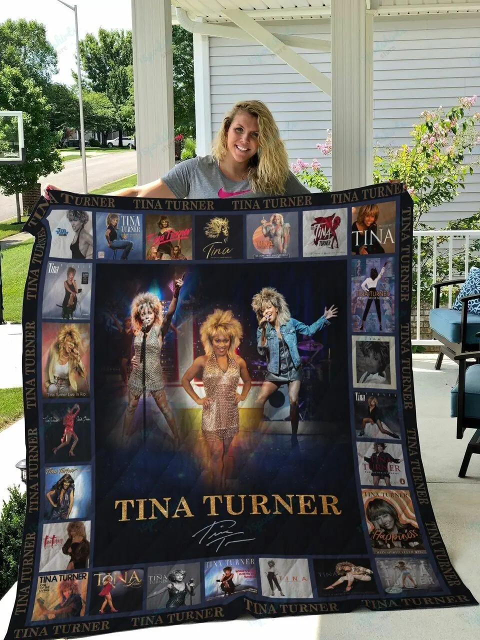 M Tina Turner Quilt Blanket and Home Decor