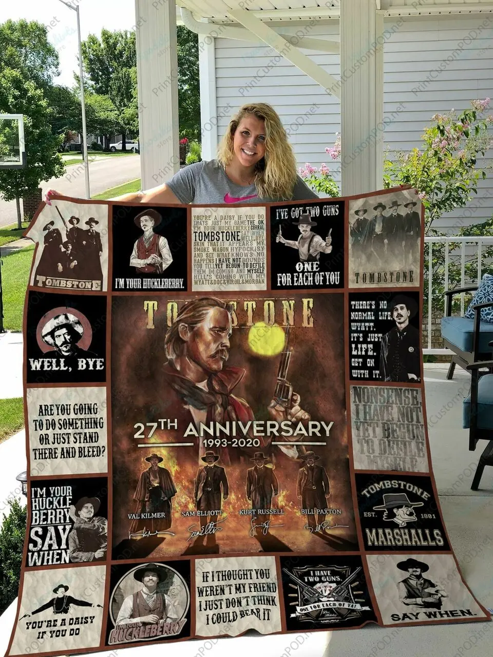 M Tombstone Quilt Blanket Ver 1 and Home Decor