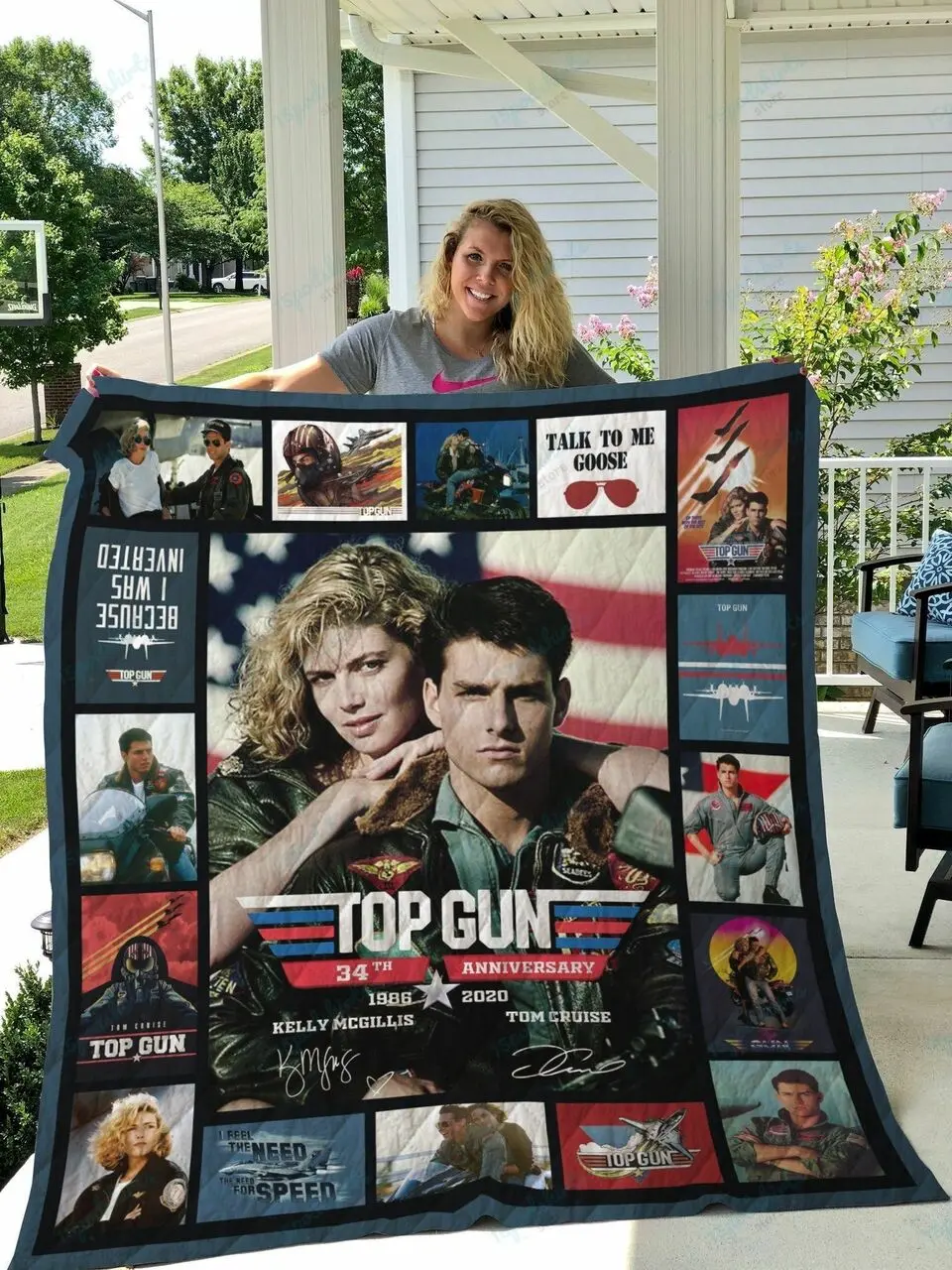 M Top Gun Quilt Blanket Ver 2 and Home Decor