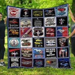 M-U-S-T-A-N-G Quilt Blanket and Home Decor
