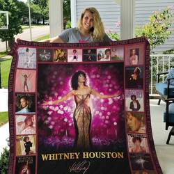M Whitney Houston Quilt Blanket Ver 1 and Home Decor