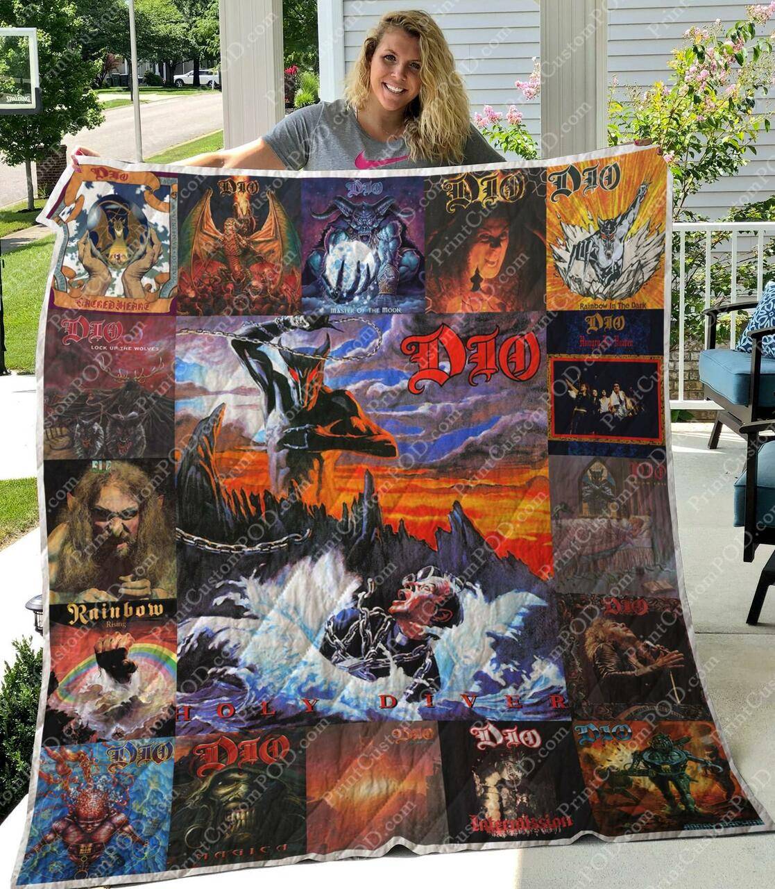 M300745 Ronnie James Dio Quilt Blanket Quilt and Home Decor
