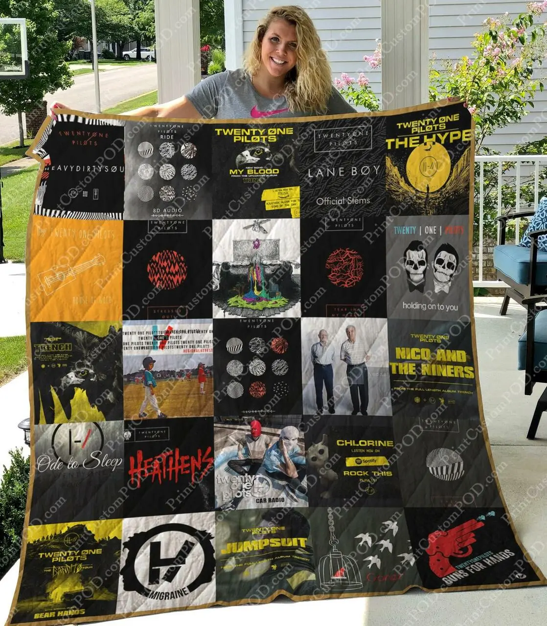 M300750 Twenty One Pilots Quilt Blanket Quilt and Home Decor