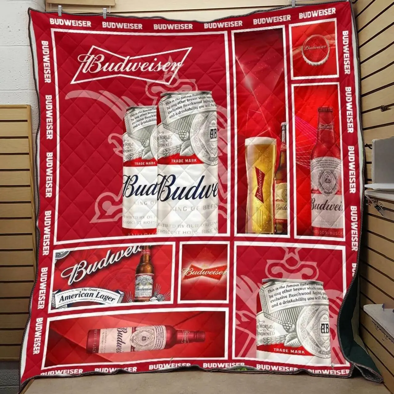 M310702 Budweiser Quilt Blanket Quilt and Home Decor