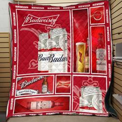 M310702 Budweiser Quilt Blanket  Quilt and Home Decor