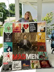 Mad Men Poster Quilt Blanket and Home Decor