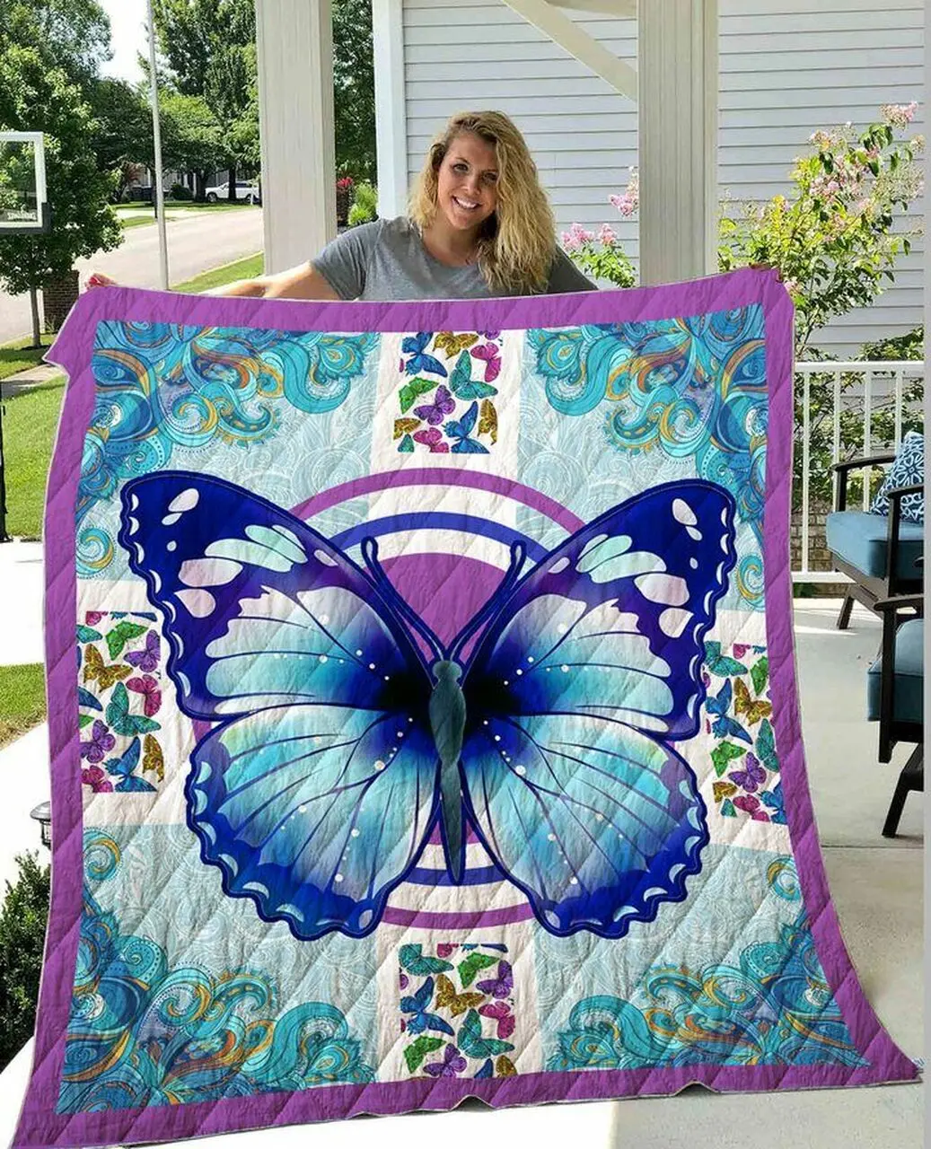 Magic Colorful Butterflies Quilt Blanket Dhc1402791Td and Home Decor
