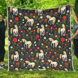 Magic Floral Unicorn Cl17100367Mdq Quilt Blanket and Home Decor