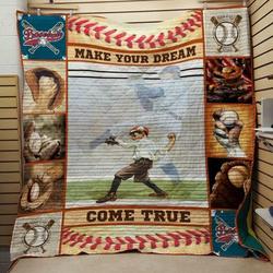 Make Your Dream Come True Baseball Quilt Blanket  Quilt and Home Decor
