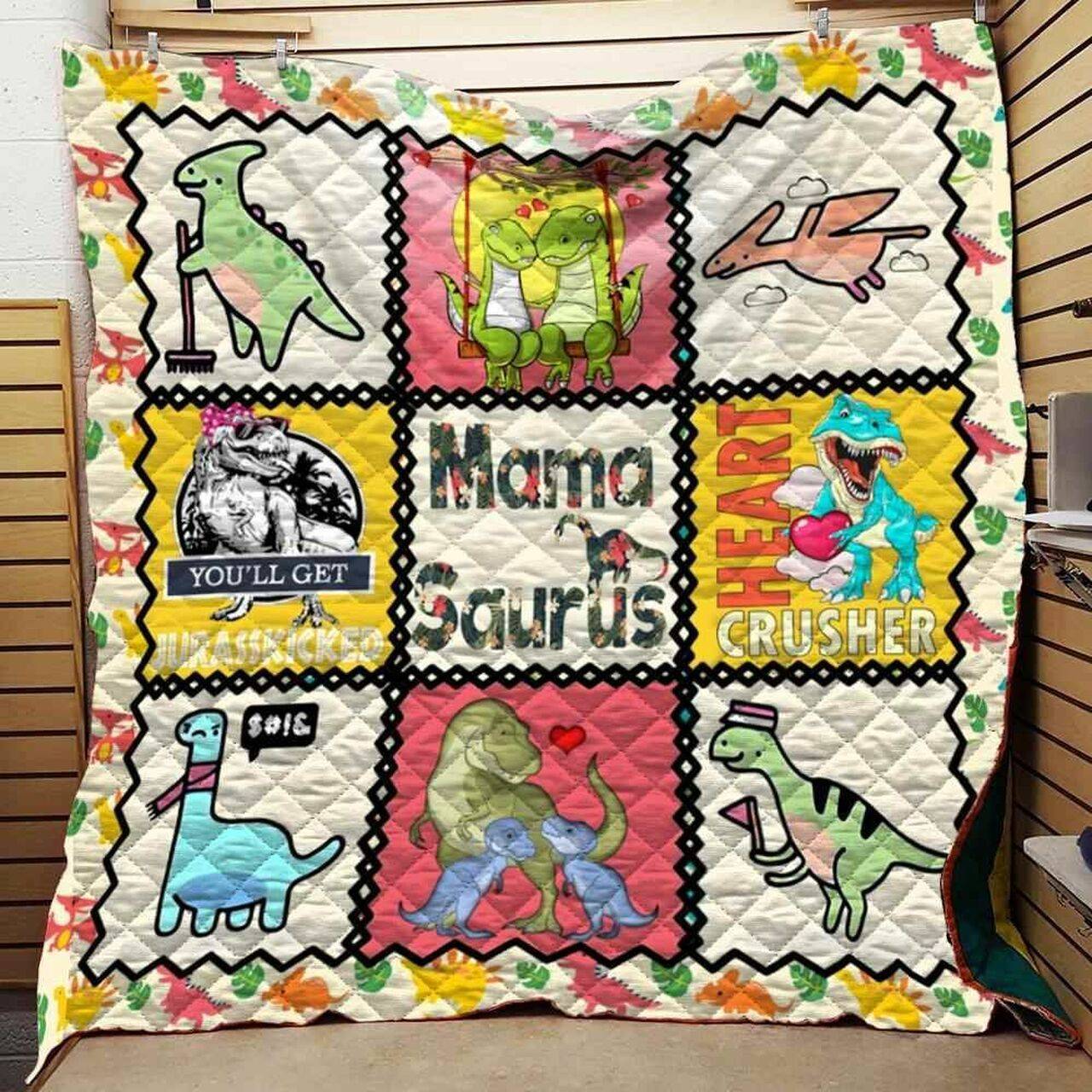 Mamasaurus Blanket Th1707 Quilt and Home Decor