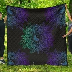 Mandala Yin And Yang For Yoga Lover Quilt and Home Decor