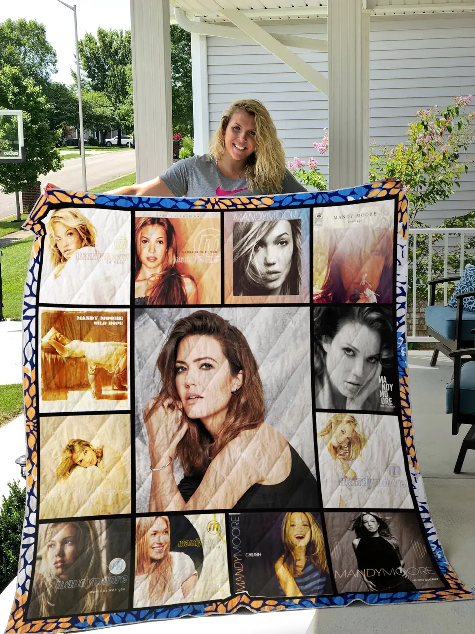 Mandy Moore Album Covers Quilt Blanket and Home Decor