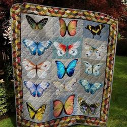 Many Beautiful Butterflies Quilt Blanket  Quilt and Home Decor