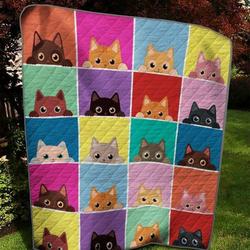 Many Sneaky Cats Quilt Blanket  Quilt and Home Decor