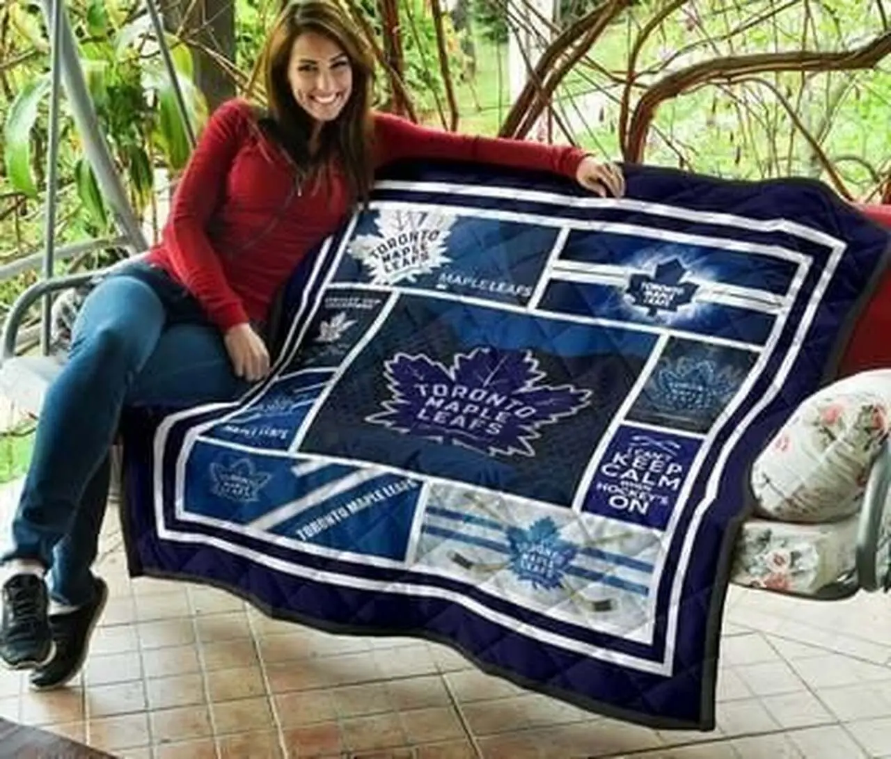 Maple Leafs Quilt Blanket 05 and Home Decor