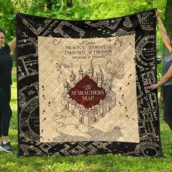 Marauders Map For Harry Potter Fan Gift Quilt and Home Decor