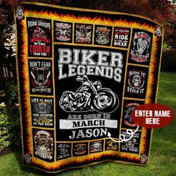 March Biker Personalized Quilt Blanket Bbb290578Sm and Home Decor