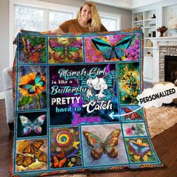 March Butterfly Personalized Quilt Blanket Hhh300540Tn and Home Decor