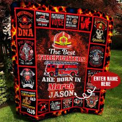 March Firefighter Personalized Quilt Blanket Bbb300539Sm and Home Decor