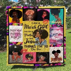 March Girl Cld170772 Quilt Blanket and Home Decor