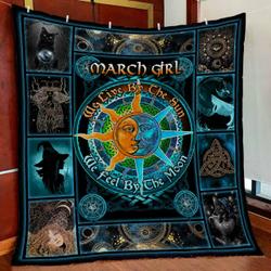 March Girl - Live By The Sun Feel By The Moon Quilt Blanket and Home Decor