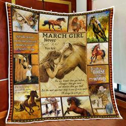 March Girl, Never Forget Who You Are, Horse Quilt Blanket and Home Decor