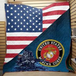 Marine Corp The Warrior Song Quilt Blanket Dhc0201201009Td and Home Decor