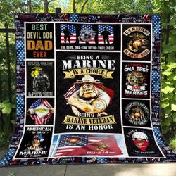 Marine Veteran Ye260701A Quilt Blanket and Home Decor