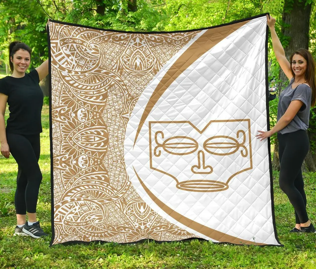 Marquesas Islands Flag Polynesian Premium Quilt Circle Style 03 J2 Quilt and Home Decor