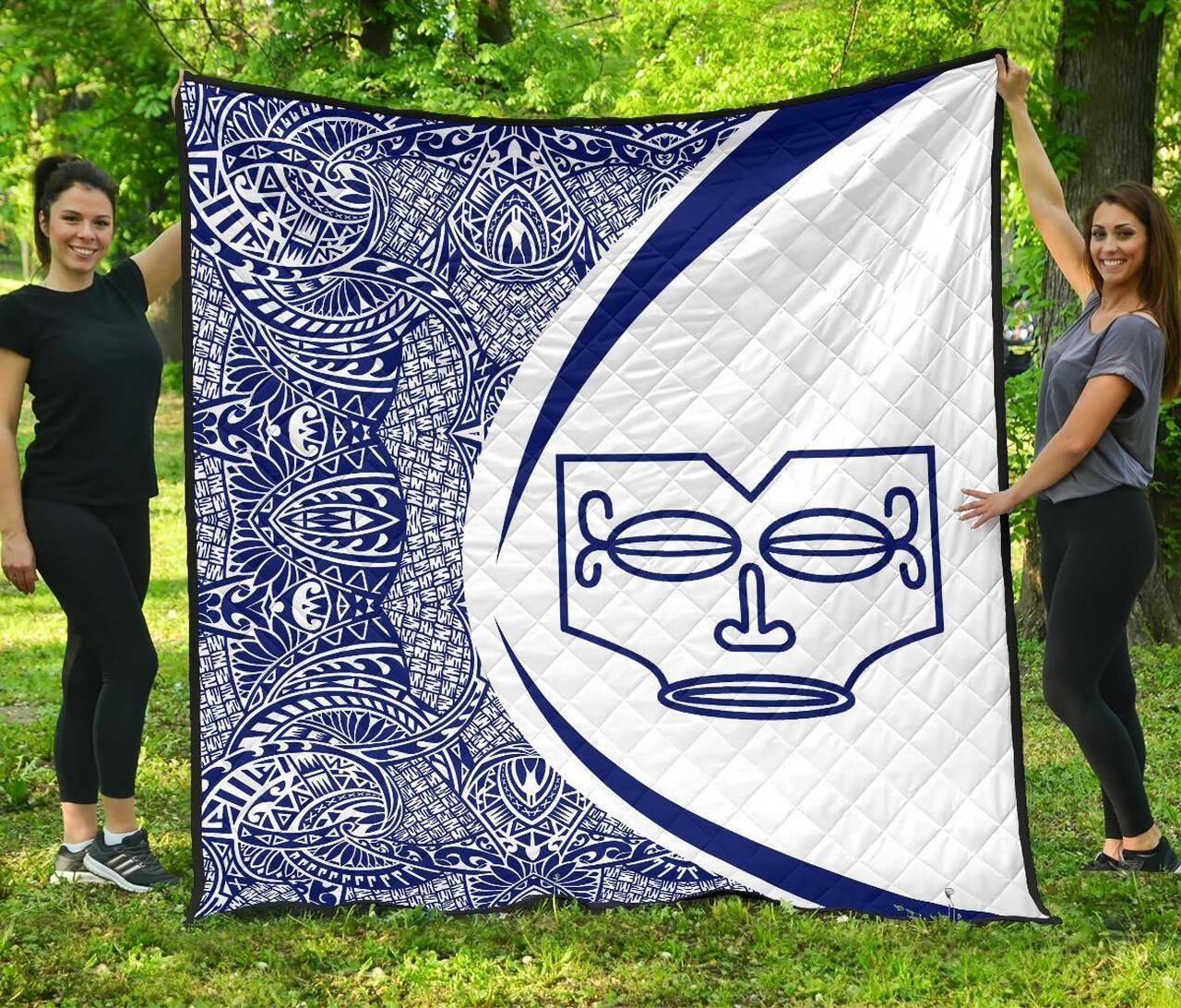 Marquesas Islands Flag Polynesian Premium Quilt Circle Style 05 J2 Quilt and Home Decor