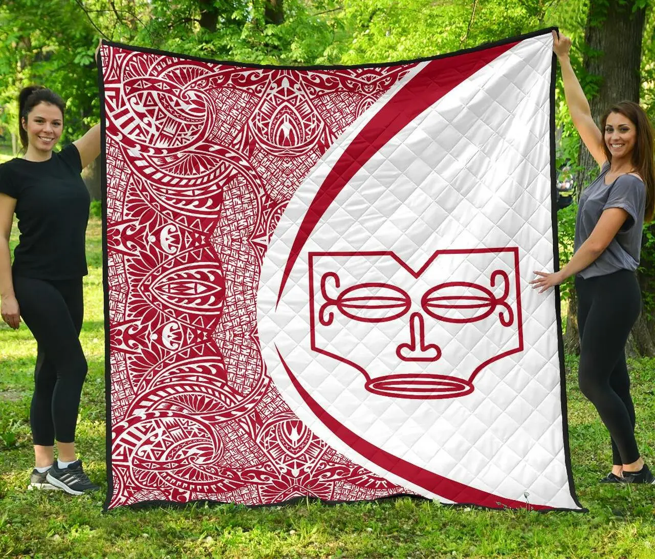 Marquesas Islands Flag Polynesian Premium Quilt Circle Style 08 J2 Quilt and Home Decor