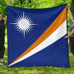 Marshall Islands Flag Premium Quilt A6  Quilt and Home Decor