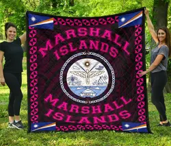 Marshall Islands Polynesian Quilt Pink Love Style J11 Quilt  Quilt and Home Decor