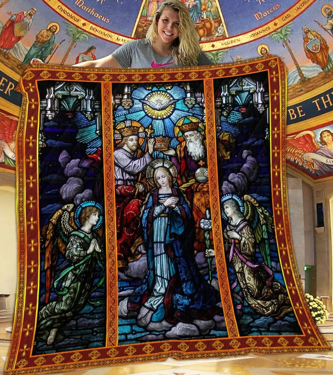 Mary Crowned Quilt Blanket Dhc1401869Vt and Home Decor