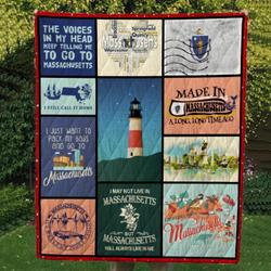 Massachusetts Cl14100309Mdq Quilt Blanket and Home Decor