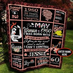 May 1980 Personalized Quilt Blanket Bbb010611Nb and Home Decor