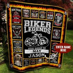 May Biker Personalized Quilt Blanket Bbb290579Sm and Home Decor