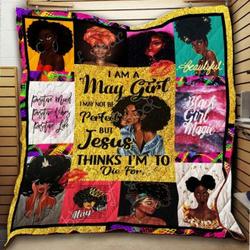 May Girl Black Queen Quilt Thh768  Quilt and Home Decor