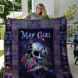 May Girls Skull Bedding Set, Quilt, Blanket And Hood Blanket and Home Decor