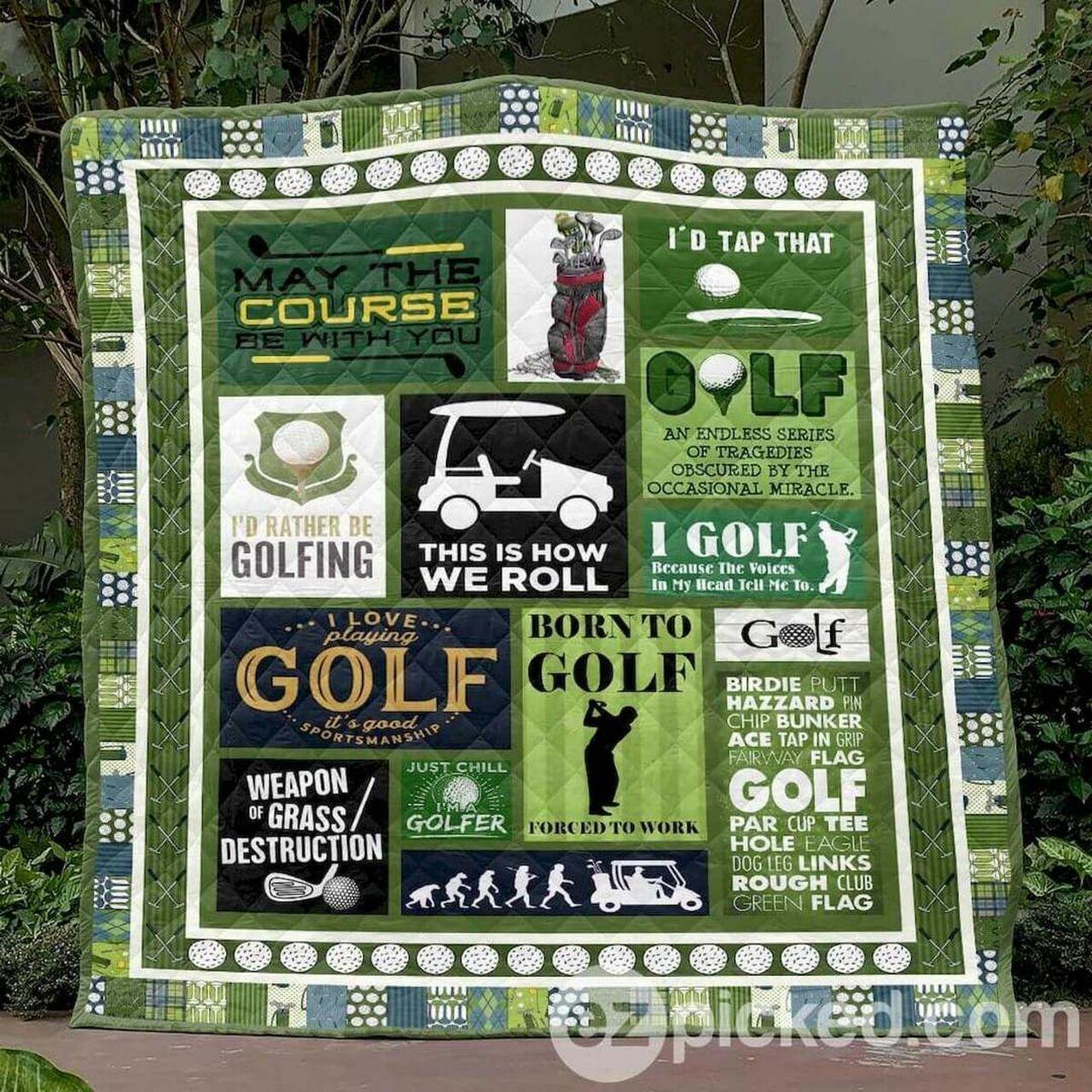 May The Course Be With You Pk270518 Quilt Blanket and Home Decor