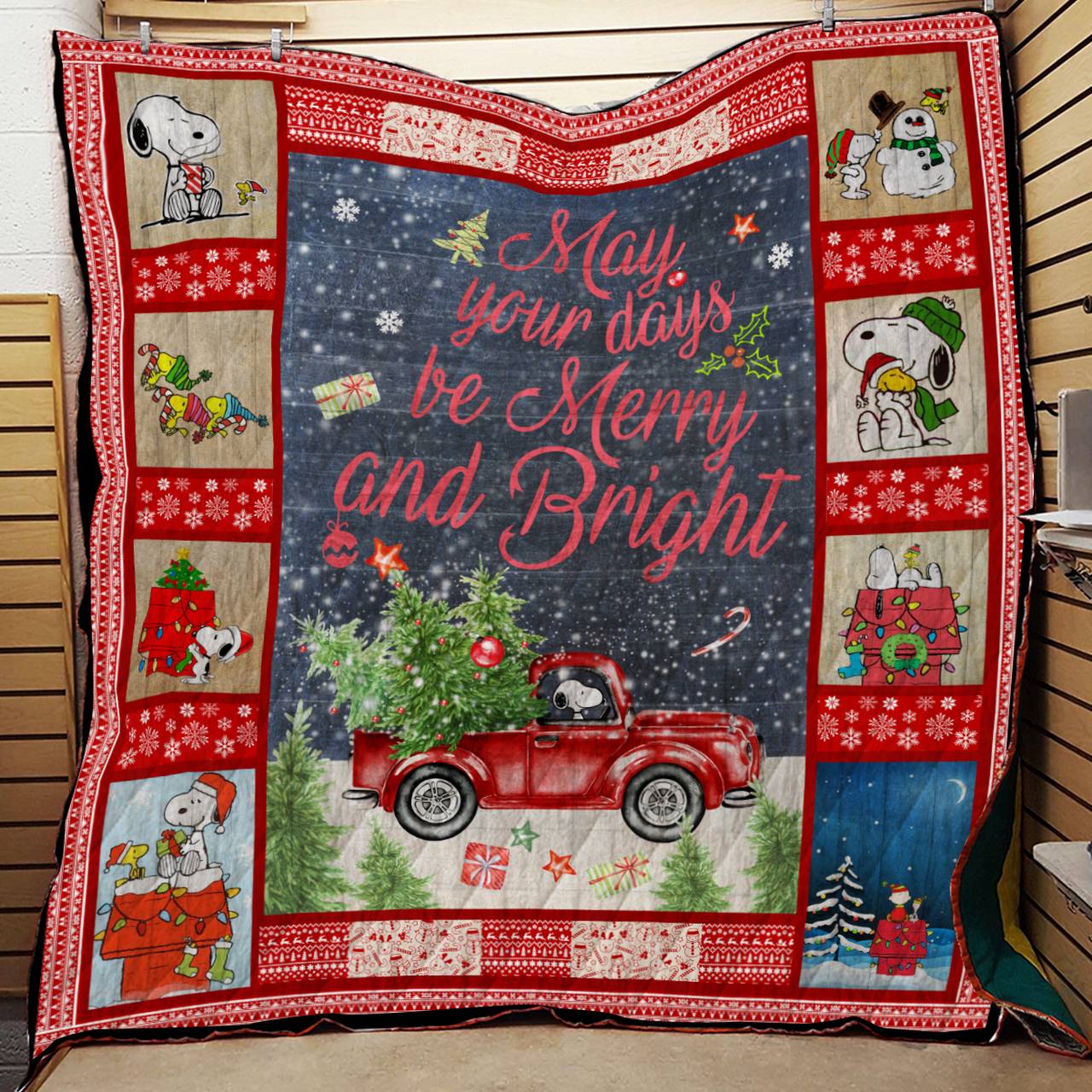 May Your Days Be Merry And Bright Vv_ Snoopy Quilt and Home Decor
