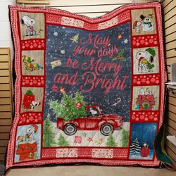 May Your Days Be Merry And Bright Vv_ Snoopy Quilt and Home Decor
