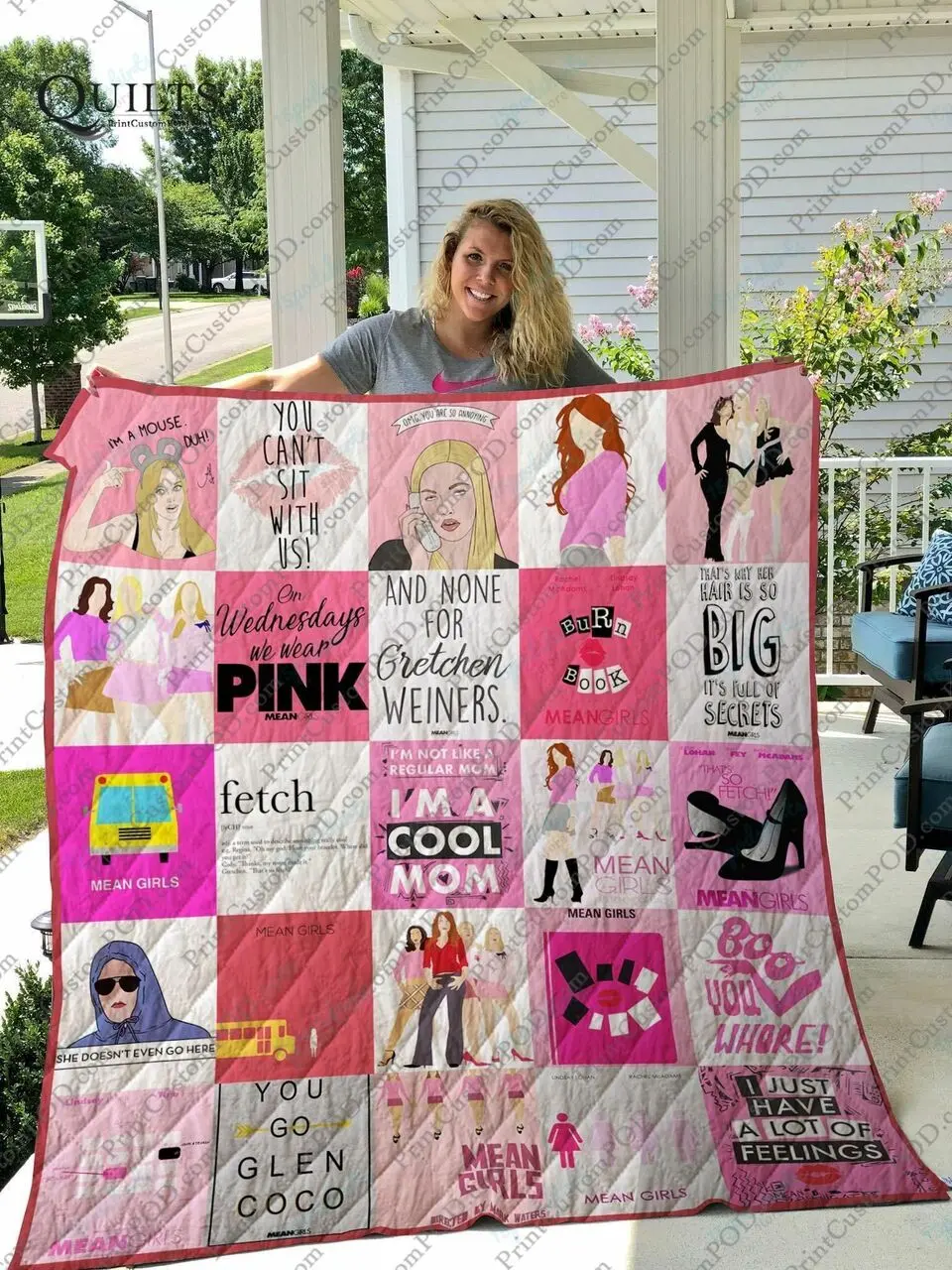Mean Girls T Shirt Quilt Blanket For Fans and Home Decor