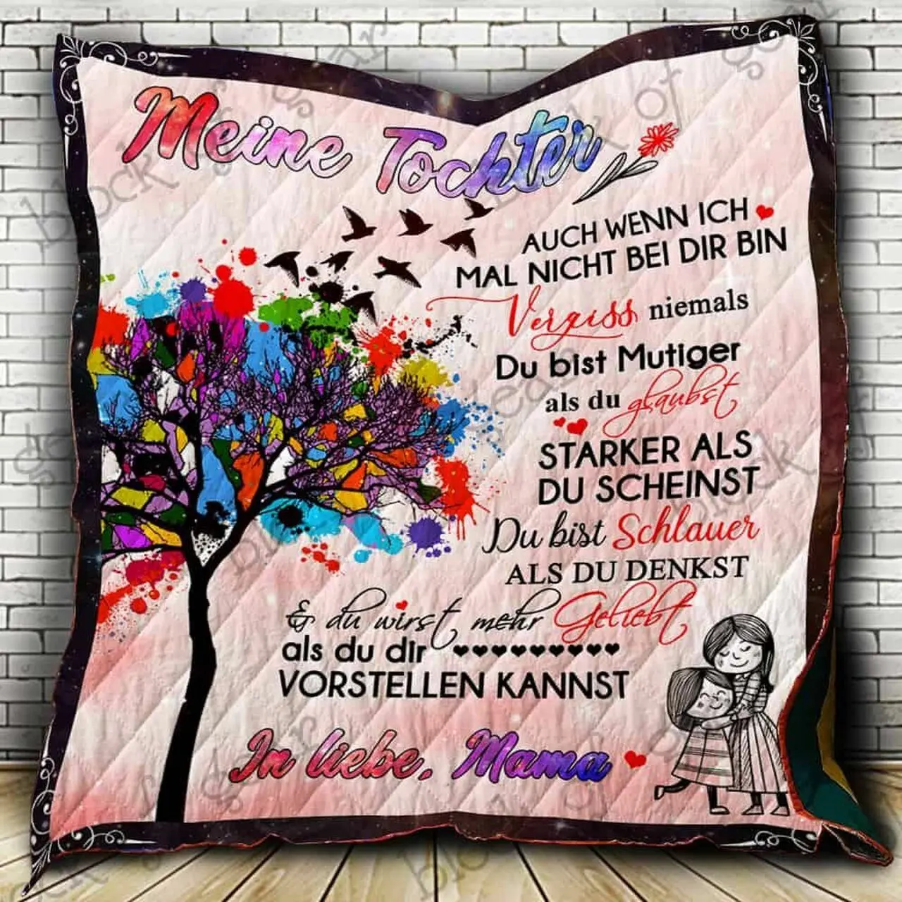 Meine Tochter In Liebe Mama Ah Quilt Derqvx and Home Decor