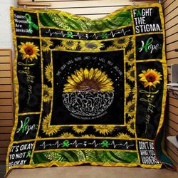 Mental Health Sunflower Blanket Th1807 Quilt and Home Decor