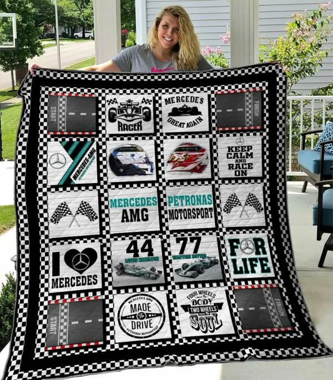Mercedes Amg Petronas F1 Team Quilt Blanket B100622 Quilt and Home Decor