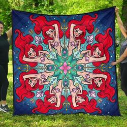Mermaid Seashells Premium Quilt M164  Quilt and Home Decor